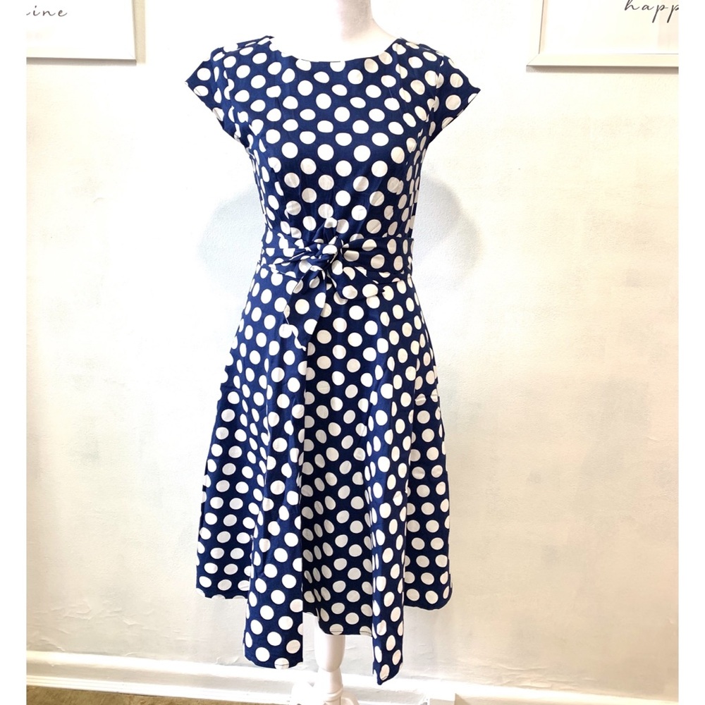 Dressy Star Midi Dress Fit & Flare Polka dot dress